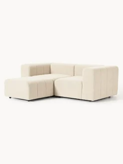 Sofá modular en tejido bouclé con reposapiés izquierdo/derecho Lena (3 plazas)