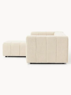 Sofá modular en tejido bouclé con reposapiés izquierdo/derecho Lena (3 plazas)