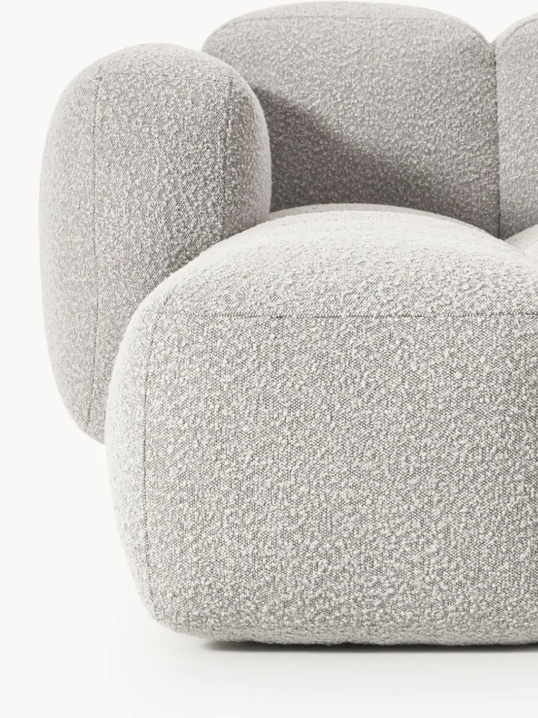 Sofá modular en tejido bouclé con reposapiés Tayla (4 plazas)