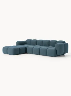 Sofá modular en tejido bouclé con reposapiés Tayla (4 plazas)