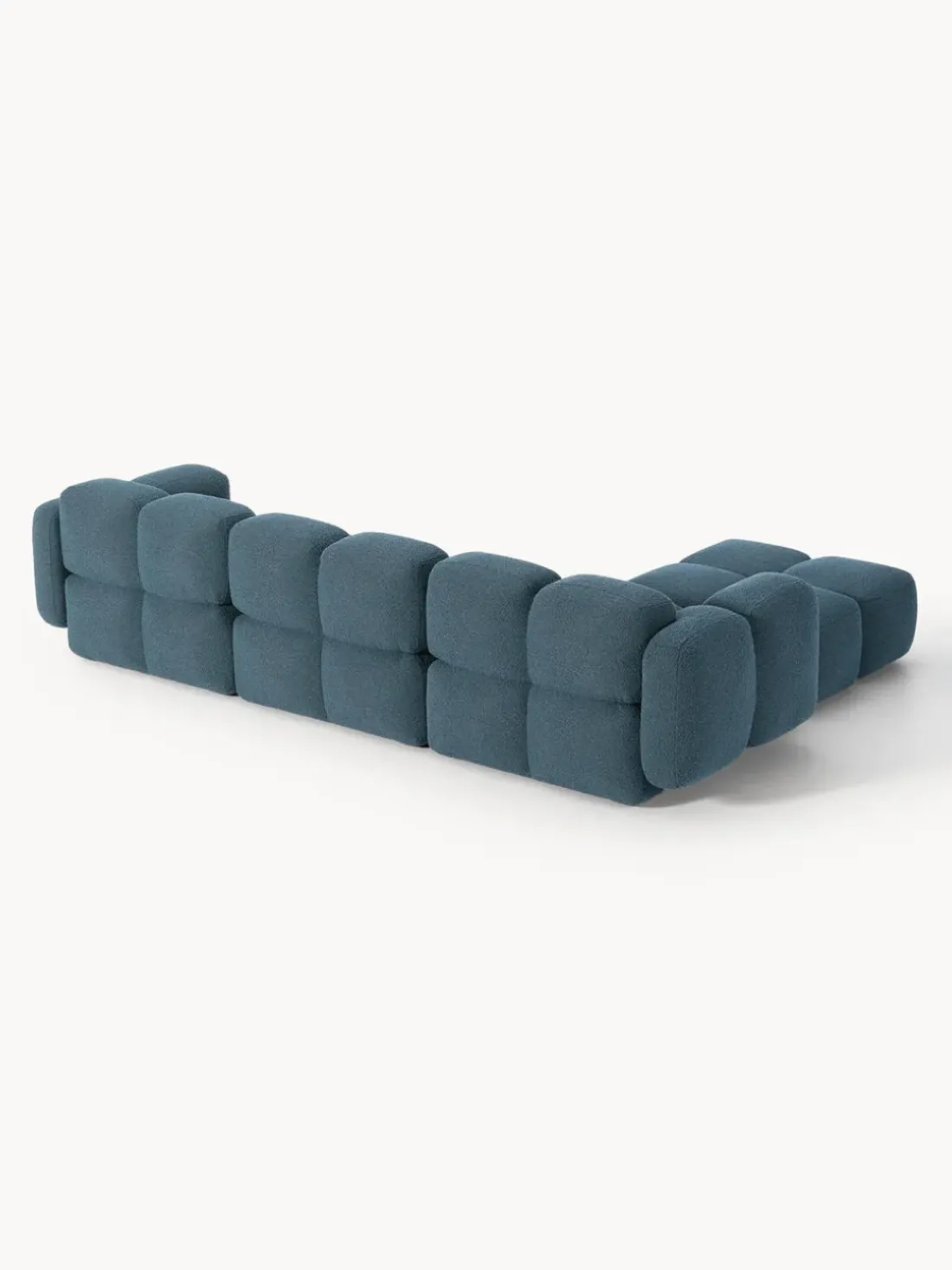 Sofá modular en tejido bouclé con reposapiés Tayla (4 plazas)