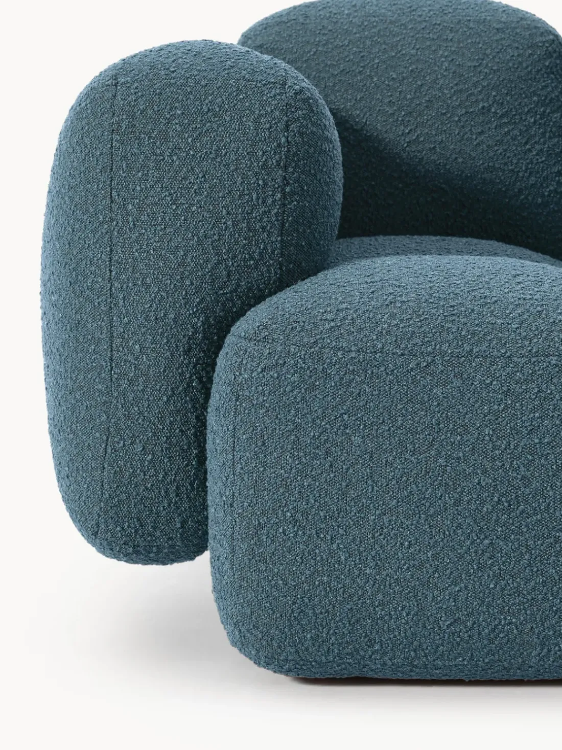 Sofá modular en tejido bouclé con reposapiés Tayla (4 plazas)