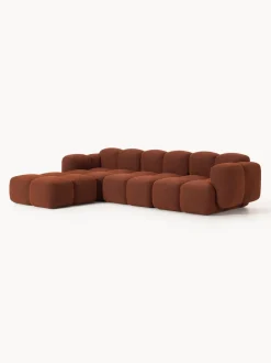 Sofá modular en tejido bouclé con reposapiés Tayla (4 plazas)