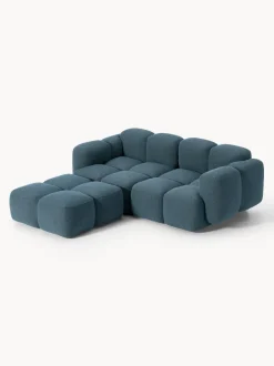 Sofá modular en tejido bouclé con reposapiés Tayla (3 plazas)