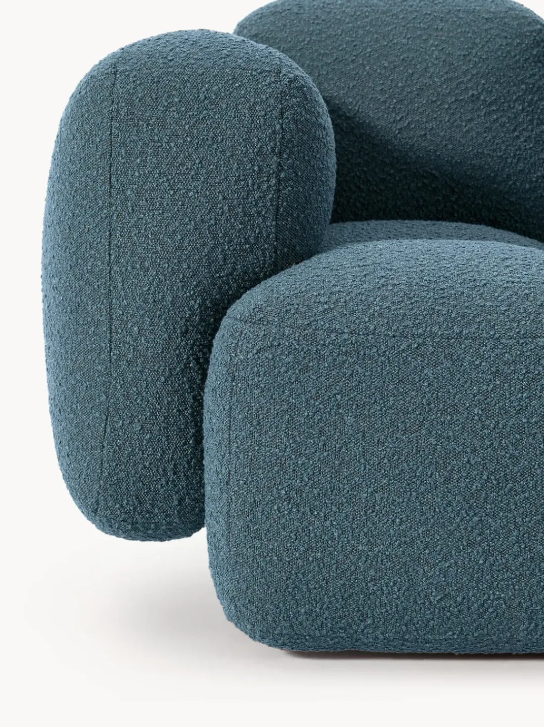 Sofá modular en tejido bouclé con reposapiés Tayla (3 plazas)