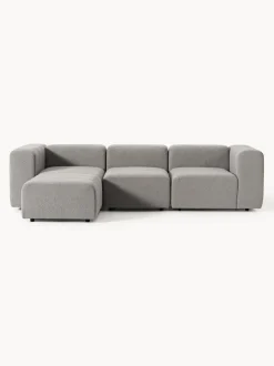 Sofá modular en tejido bouclé con reposapiés izquierdo/derecho Lena (4 plazas)
