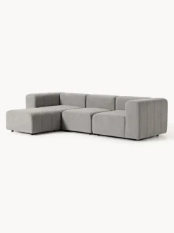 Sofá modular en tejido bouclé con reposapiés izquierdo/derecho Lena (4 plazas)