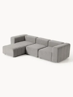 Sofá modular en tejido bouclé con reposapiés izquierdo/derecho Lena (4 plazas)