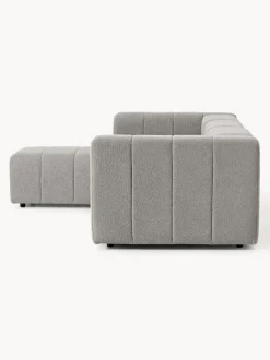 Sofá modular en tejido bouclé con reposapiés izquierdo/derecho Lena (4 plazas)