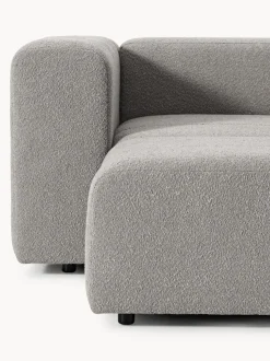 Sofá modular en tejido bouclé con reposapiés izquierdo/derecho Lena (4 plazas)