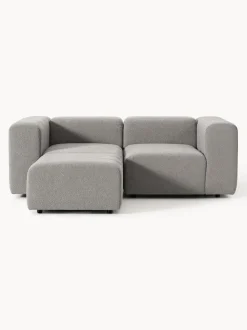 Sofá modular en tejido bouclé con reposapiés izquierdo/derecho Lena (3 plazas)