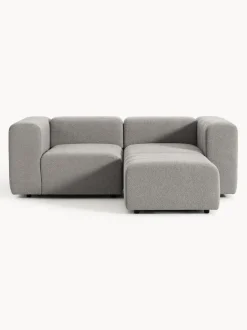 Sofá modular en tejido bouclé con reposapiés izquierdo/derecho Lena (3 plazas)