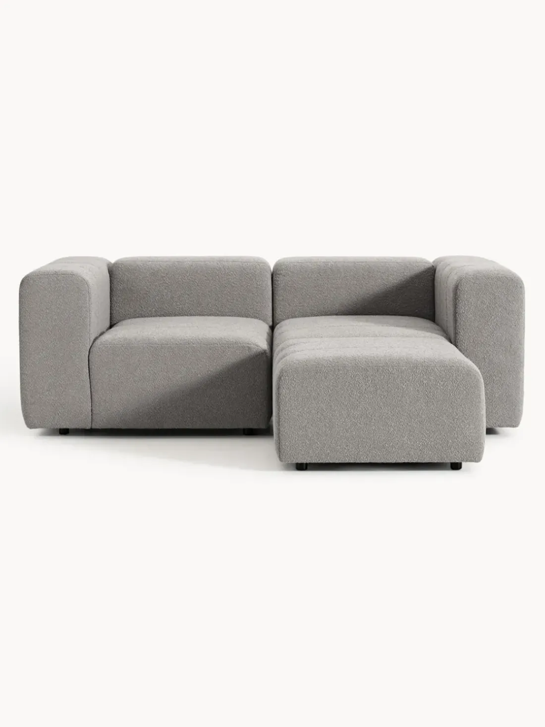 Sofá modular en tejido bouclé con reposapiés izquierdo/derecho Lena (3 plazas)