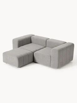 Sofá modular en tejido bouclé con reposapiés izquierdo/derecho Lena (3 plazas)