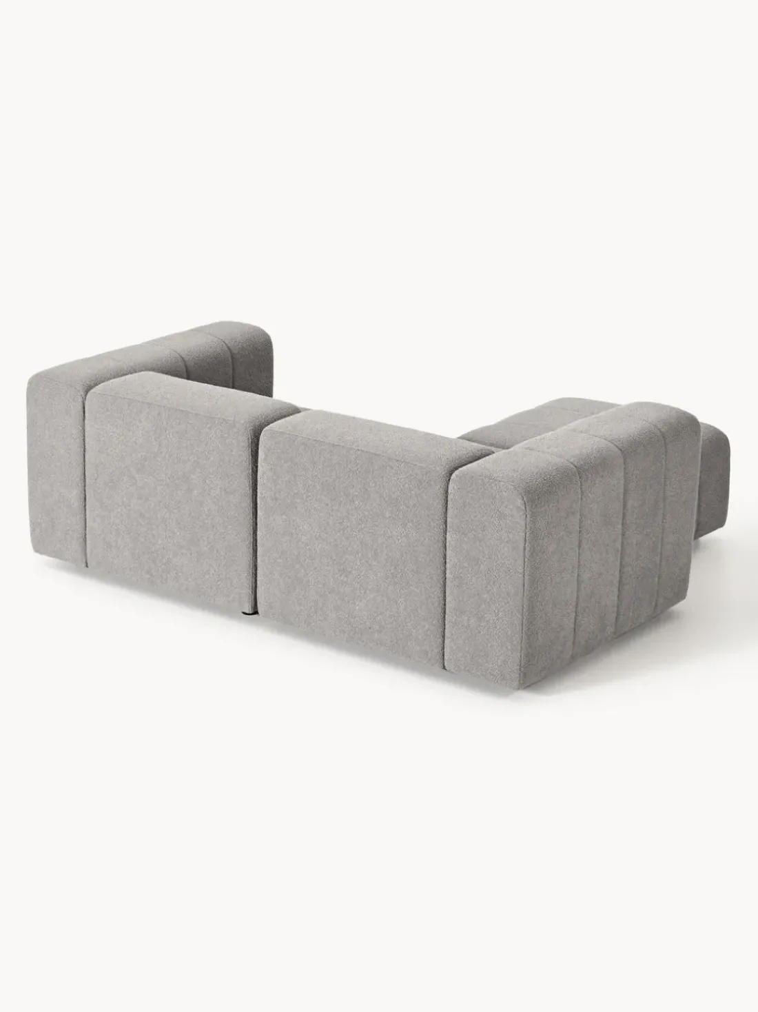 Sofá modular en tejido bouclé con reposapiés izquierdo/derecho Lena (3 plazas)