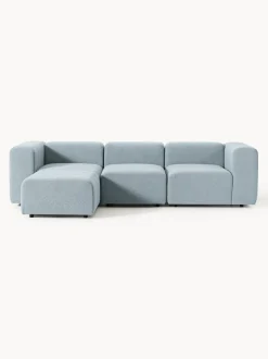 Sofá modular en tejido bouclé con reposapiés izquierdo/derecho Lena (4 plazas)