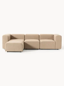 Sofá modular en tejido bouclé con reposapiés izquierdo/derecho Lena (4 plazas)