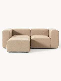 Sofá modular en tejido bouclé con reposapiés izquierdo/derecho Lena (3 plazas)