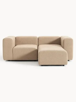 Sofá modular en tejido bouclé con reposapiés izquierdo/derecho Lena (3 plazas)