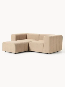 Sofá modular en tejido bouclé con reposapiés izquierdo/derecho Lena (3 plazas)