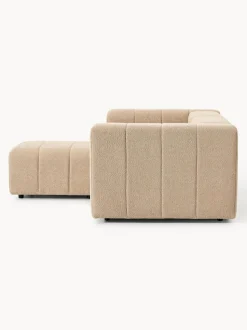 Sofá modular en tejido bouclé con reposapiés izquierdo/derecho Lena (3 plazas)