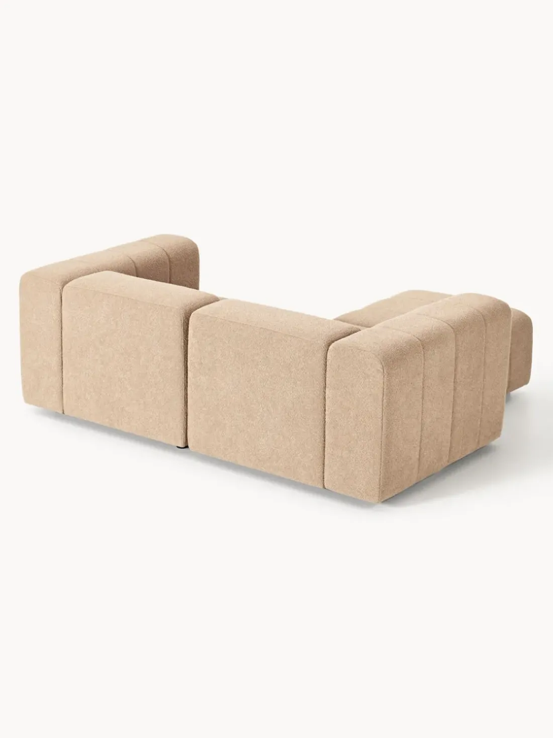 Sofá modular en tejido bouclé con reposapiés izquierdo/derecho Lena (3 plazas)
