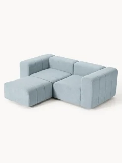Sofá modular en tejido bouclé Lena (3 plazas), con reposapiés