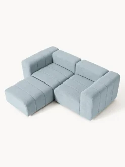 Sofá modular en tejido bouclé Lena (3 plazas), con reposapiés