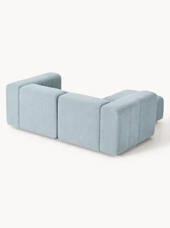 Sofá modular en tejido bouclé Lena (3 plazas), con reposapiés
