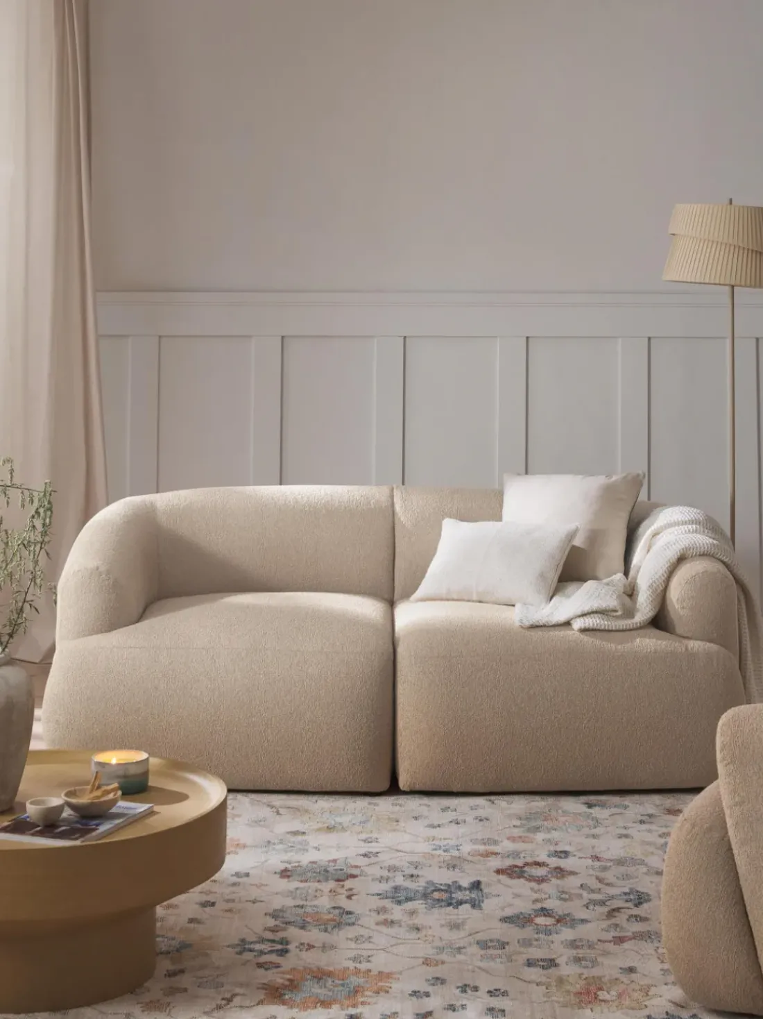 Sofá modular en tejido bouclé Sofia (2 plazas)