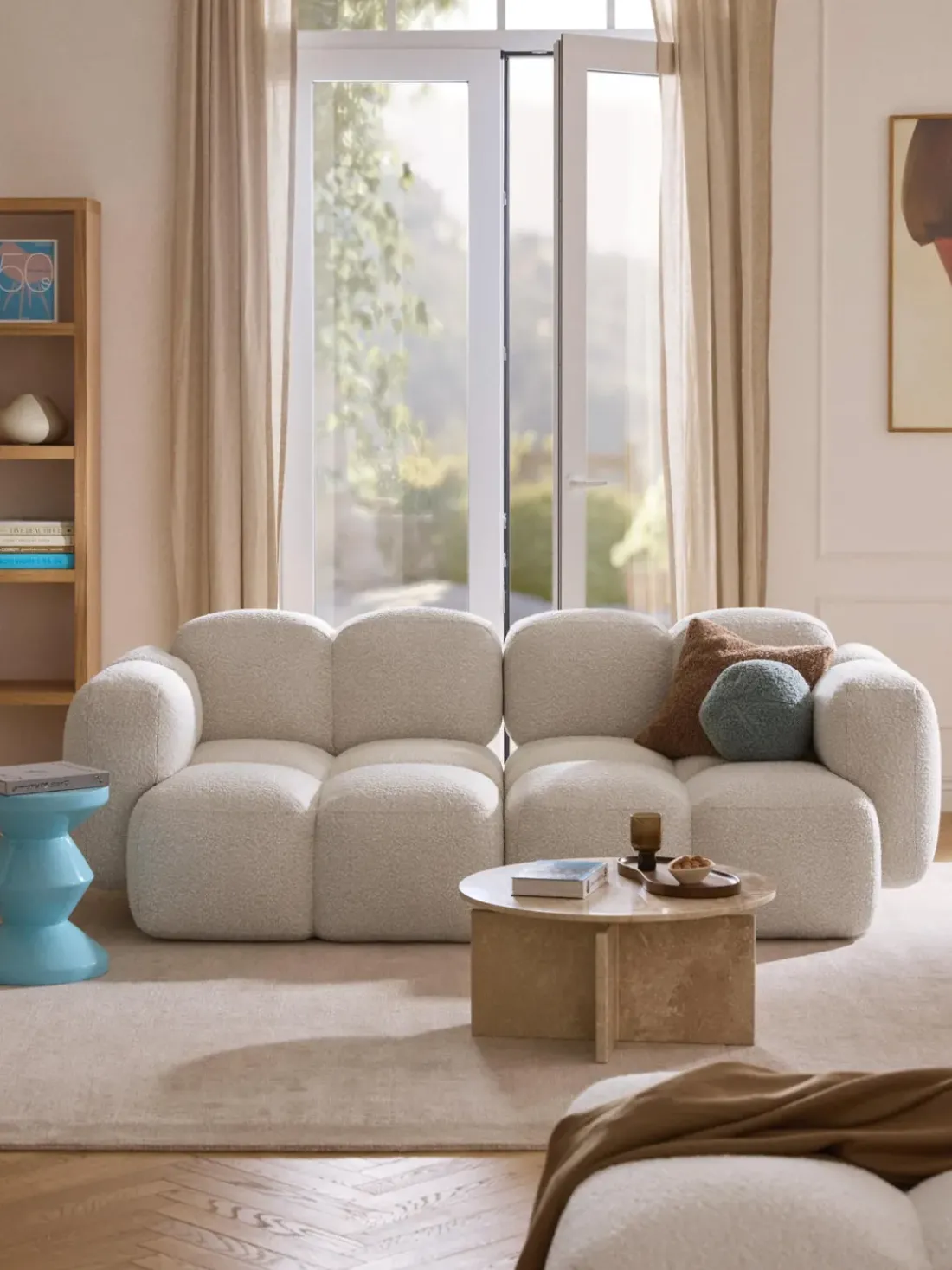 Sofá modular en tejido bouclé Tayla (3 plazas)