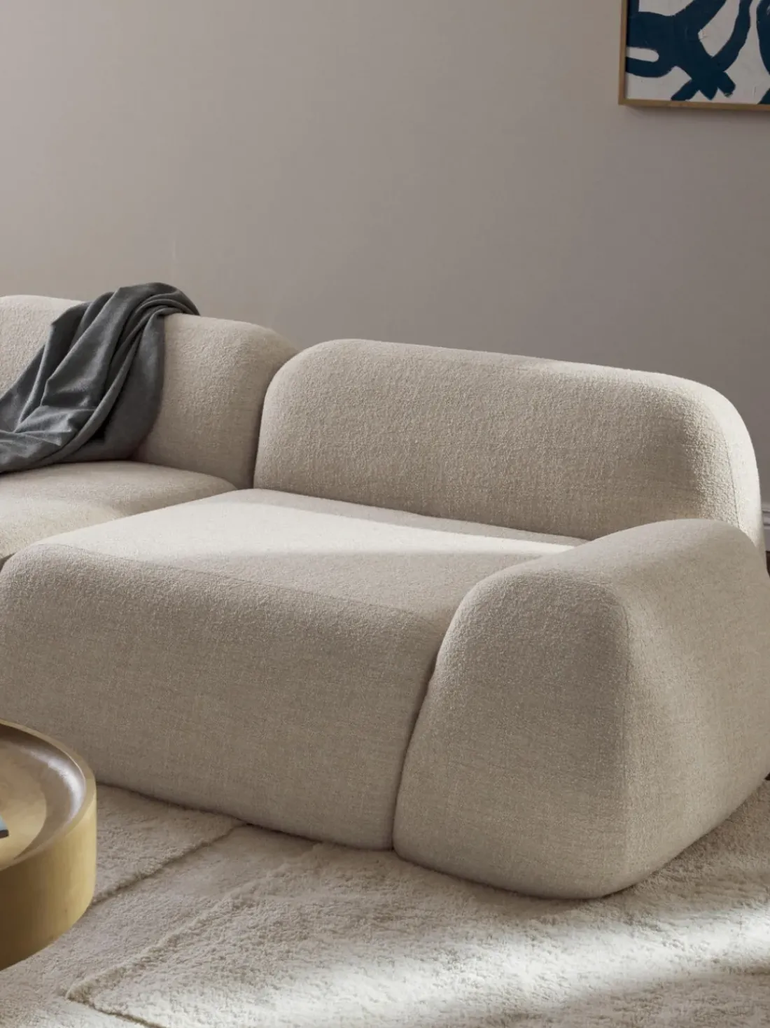 Sofá modular en tejido bouclé Wolke (3 plazas)