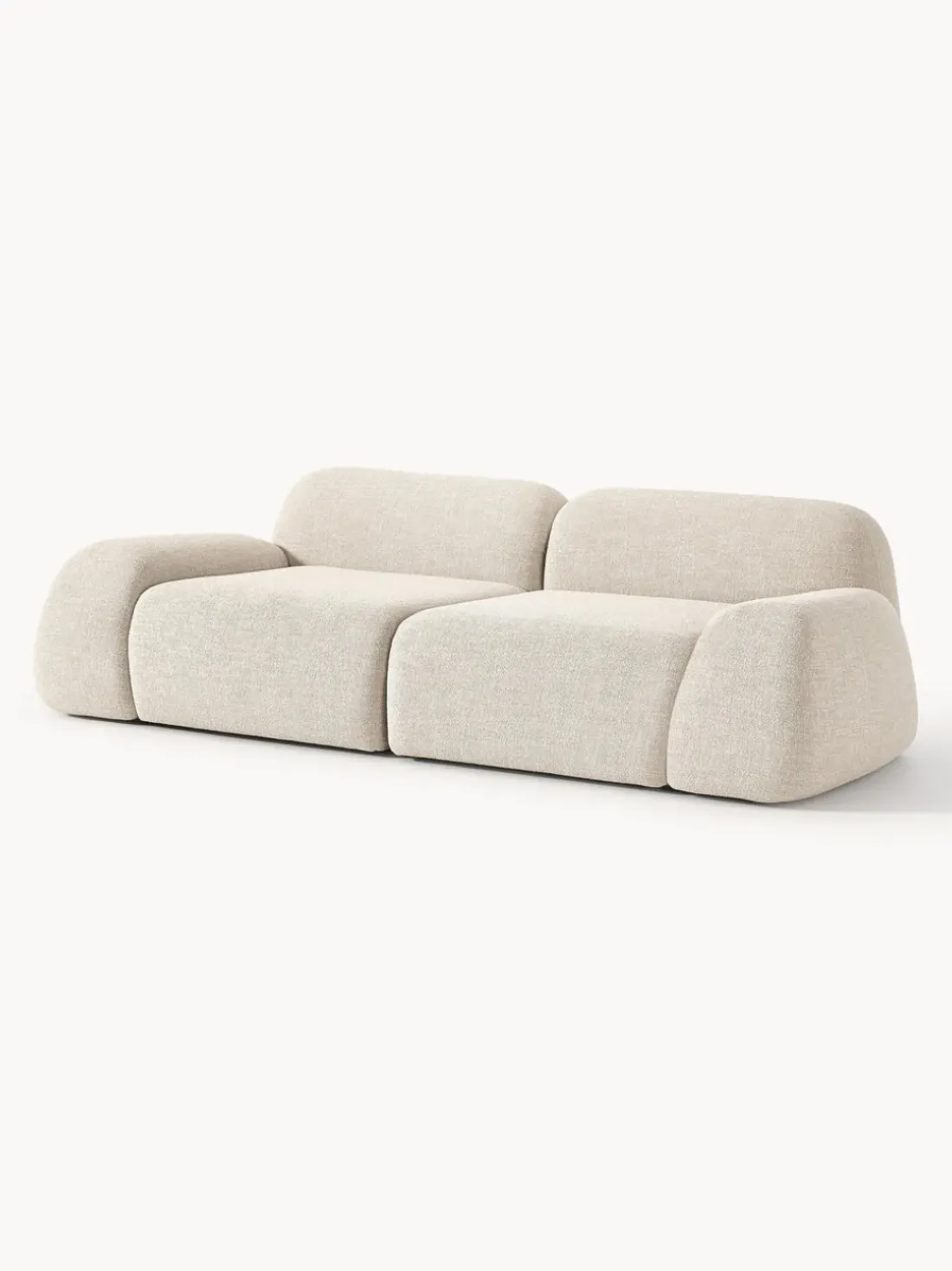 Sofá modular en tejido bouclé Wolke (3 plazas)