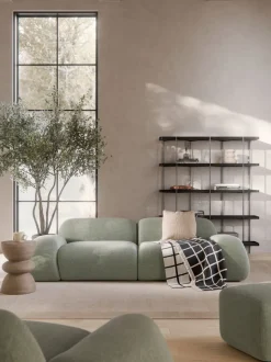 Sofá modular en tejido bouclé Wolke (3 plazas)