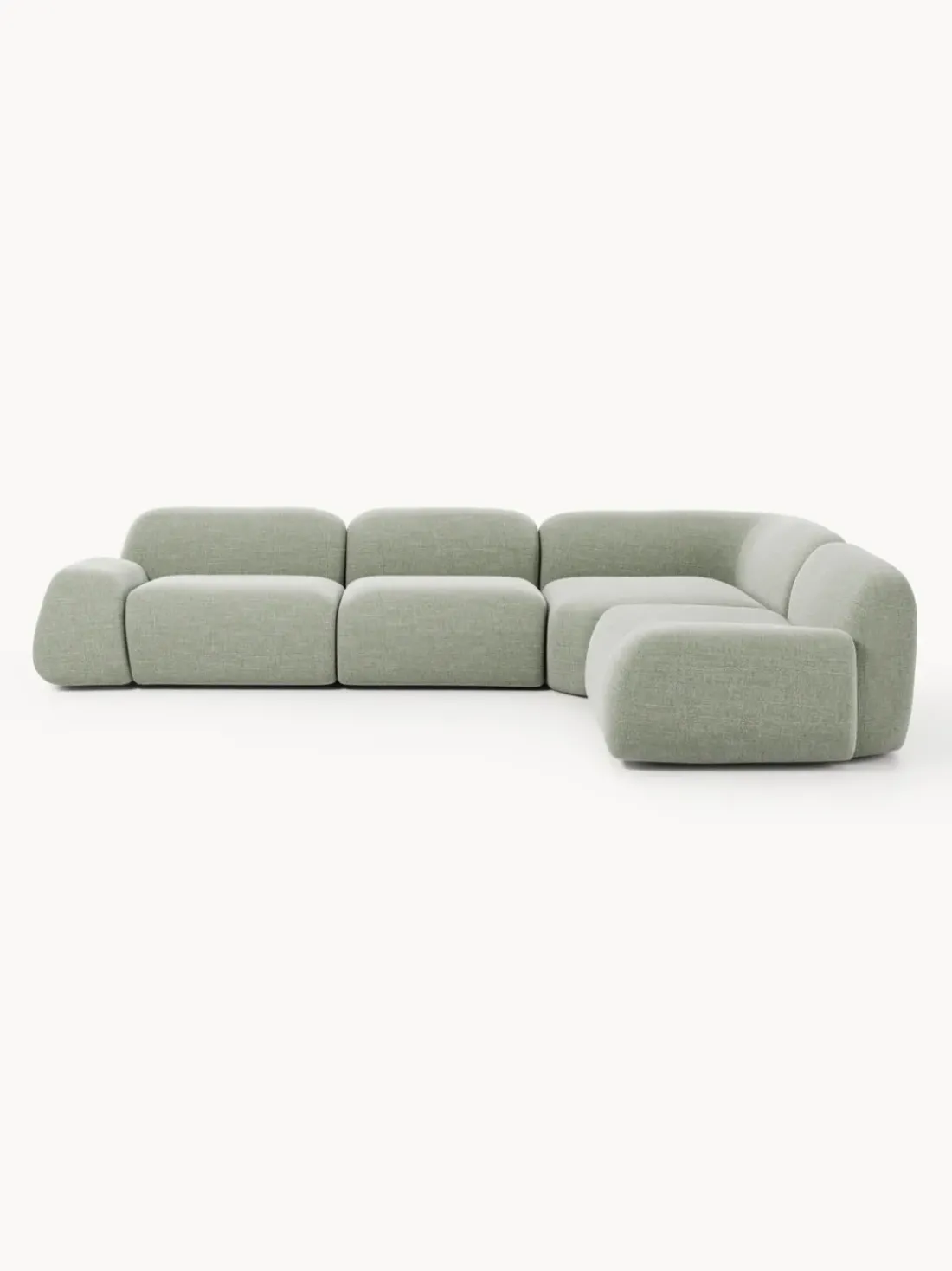 Sofá rinconera en tejido bouclé Wolke (4 plazas)