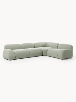 Sofá rinconera en tejido bouclé Wolke (4 plazas)