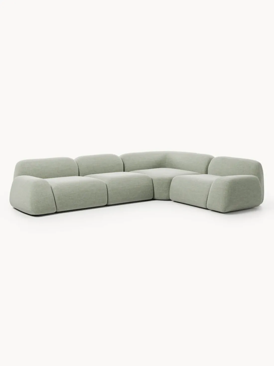 Sofá rinconera en tejido bouclé Wolke (4 plazas)