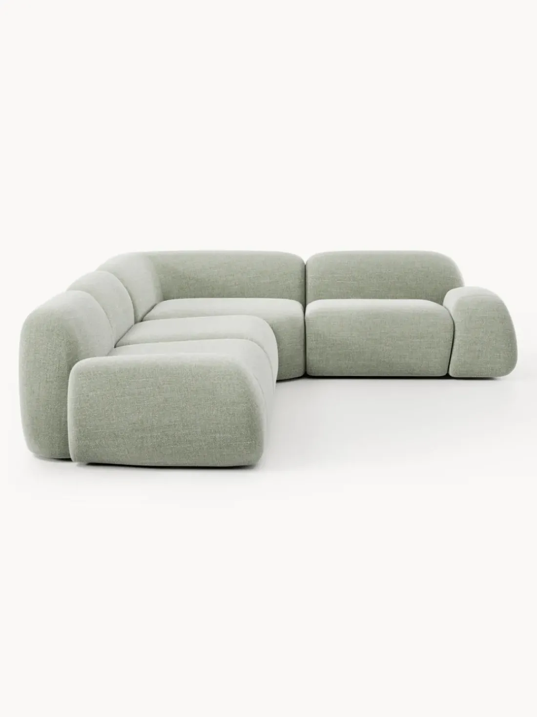 Sofá rinconera en tejido bouclé Wolke (4 plazas)