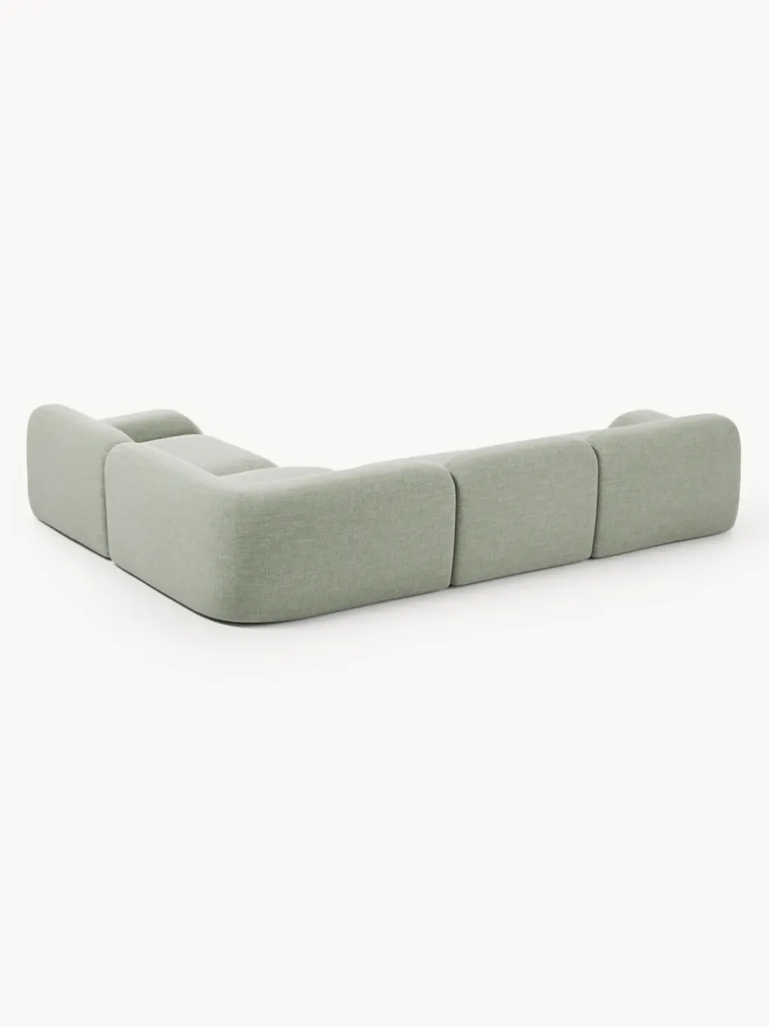 Sofá rinconera en tejido bouclé Wolke (4 plazas)
