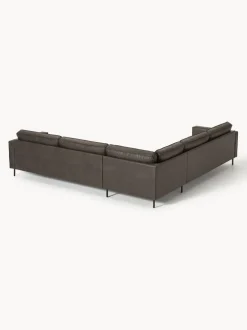 Sofá rinconera extra grande de cuero reciclado Hunter