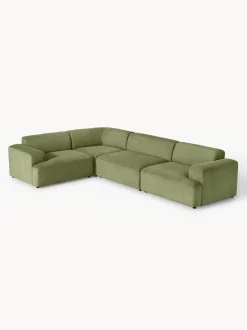 Sofá rinconera grande de pana Melva (4 plazas)