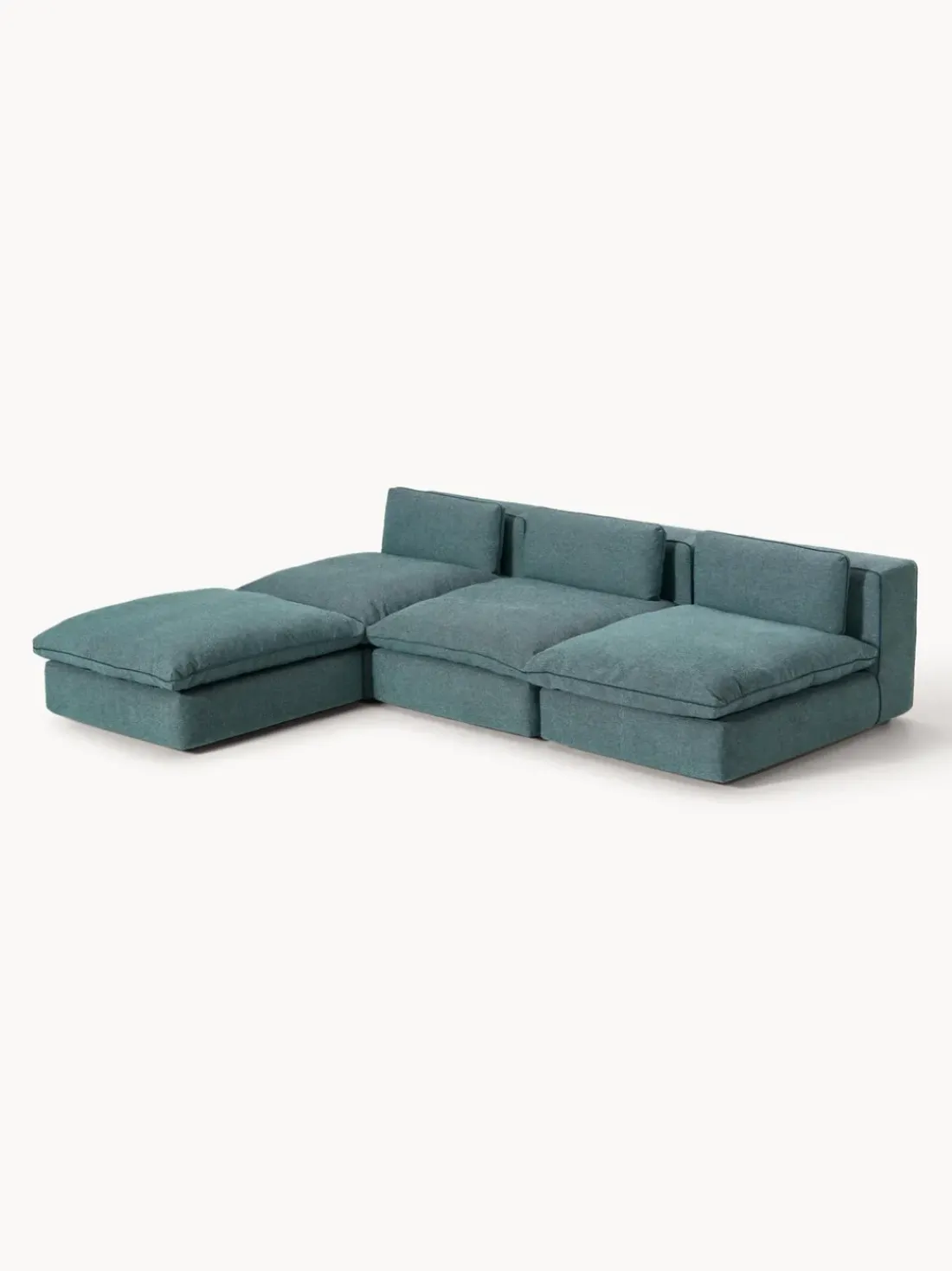 Sofá rinconera grande modular con reposapiés Felix