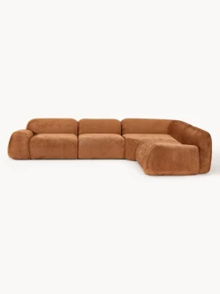 Sofá rinconera modular de boreguillo bouclé Wolke (4 plazas)