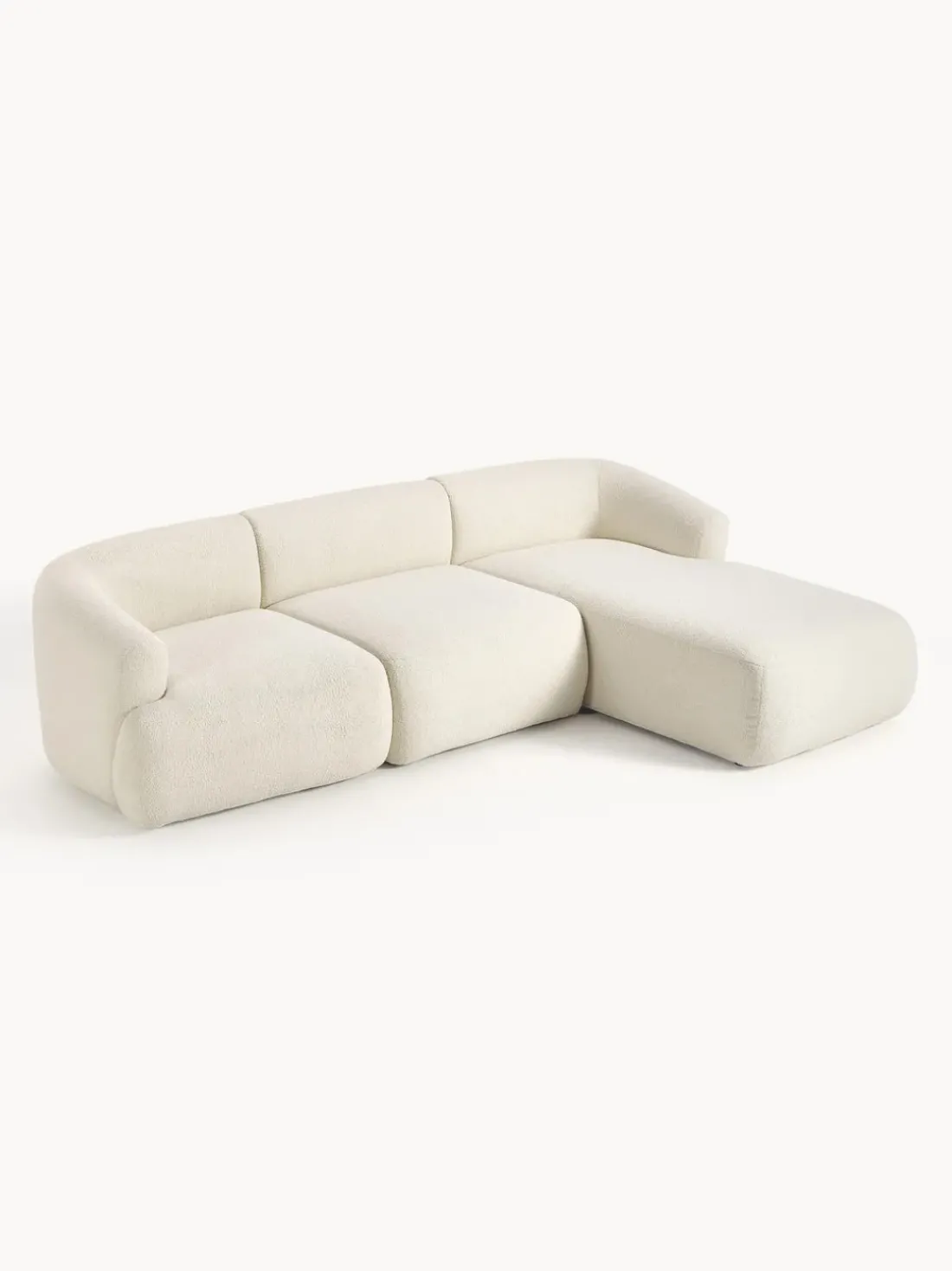 Sofá rinconera modular de borreguillo Sofia (3 plazas)