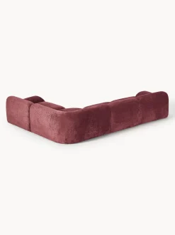 Sofá rinconera modular de borreguillo bouclé Wolke (4 plazas)