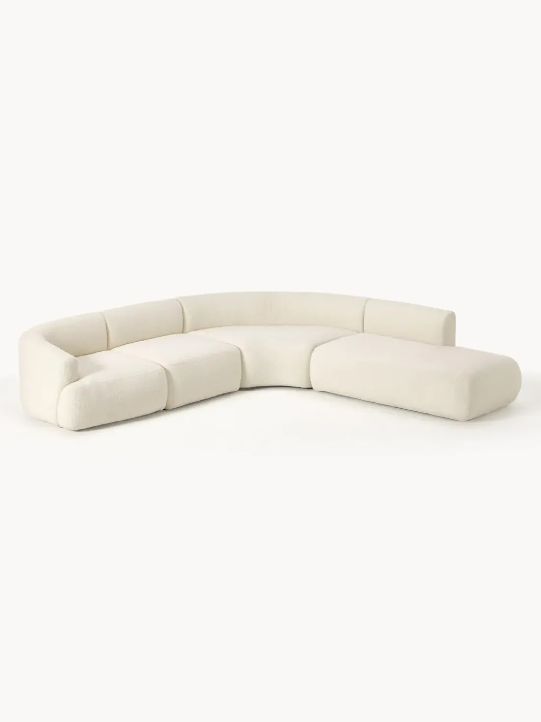 Sofá rinconera modular de borreguillo Sofia (4 plazas)