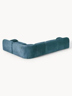 Sofá rinconera modular de borreguillo bouclé Wolke (4 plazas)