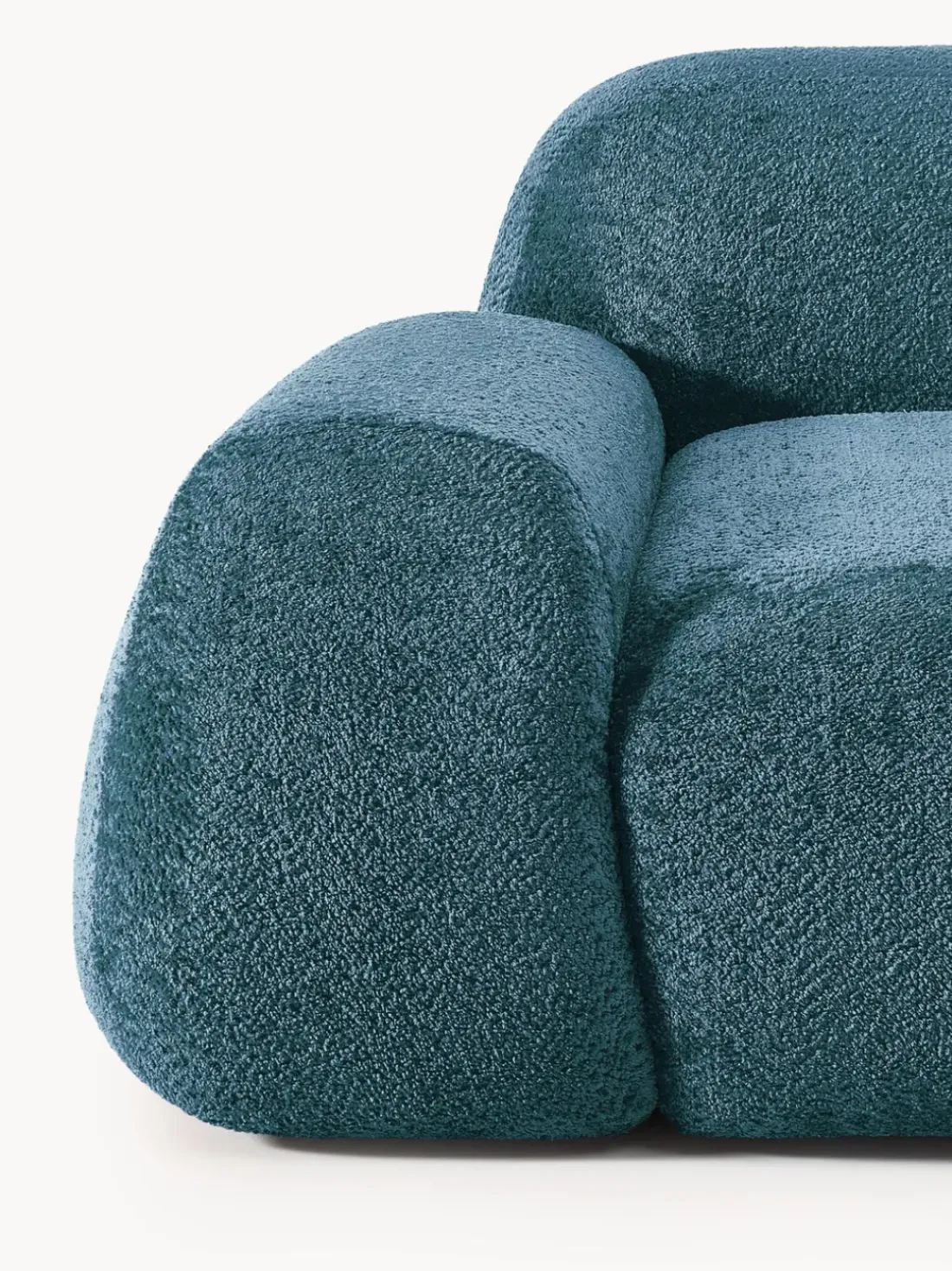 Sofá rinconera modular de borreguillo bouclé Wolke (4 plazas)