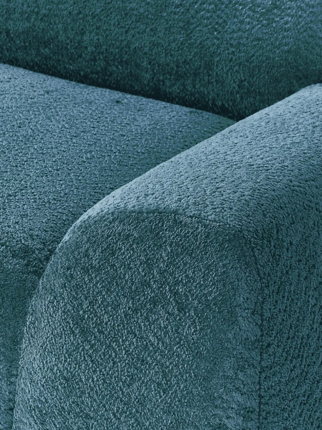 Sofá rinconera modular de borreguillo bouclé Wolke (4 plazas)