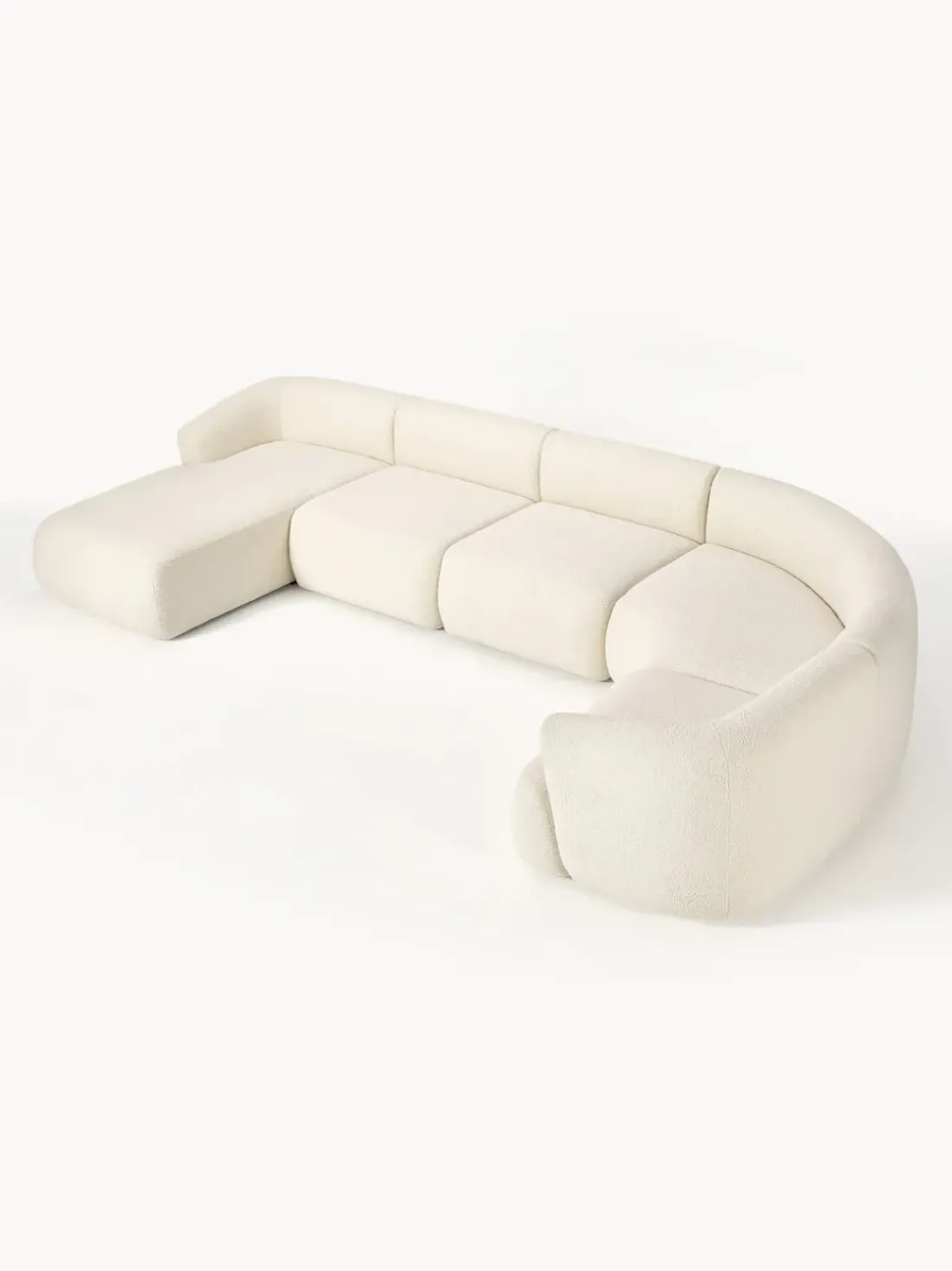 Sofá rinconera modular de borreguillo Sofia